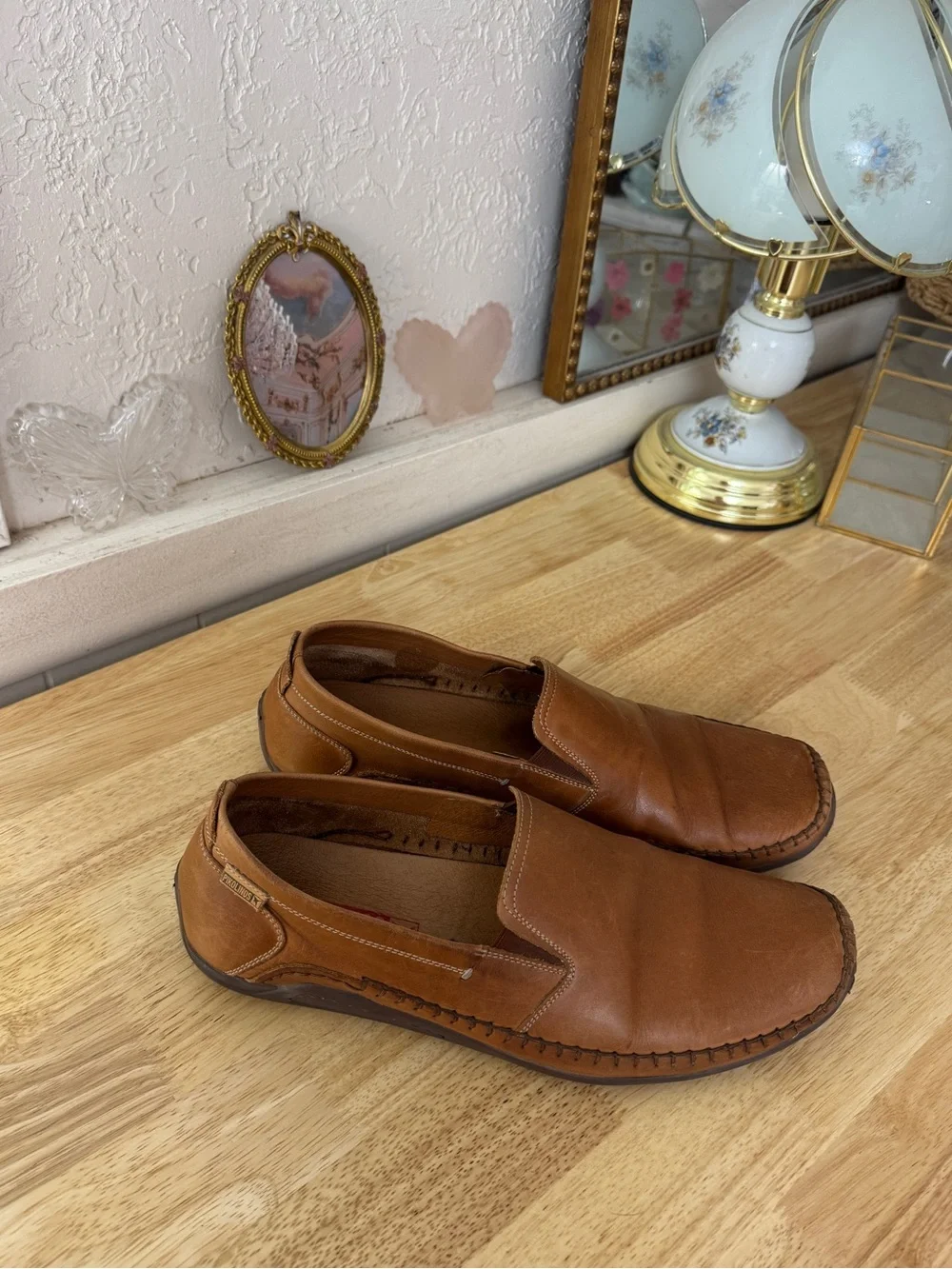 Pikolinos Brown Leather Slip-On Loafers Comfort Shoes EU 43 Classic Casual
